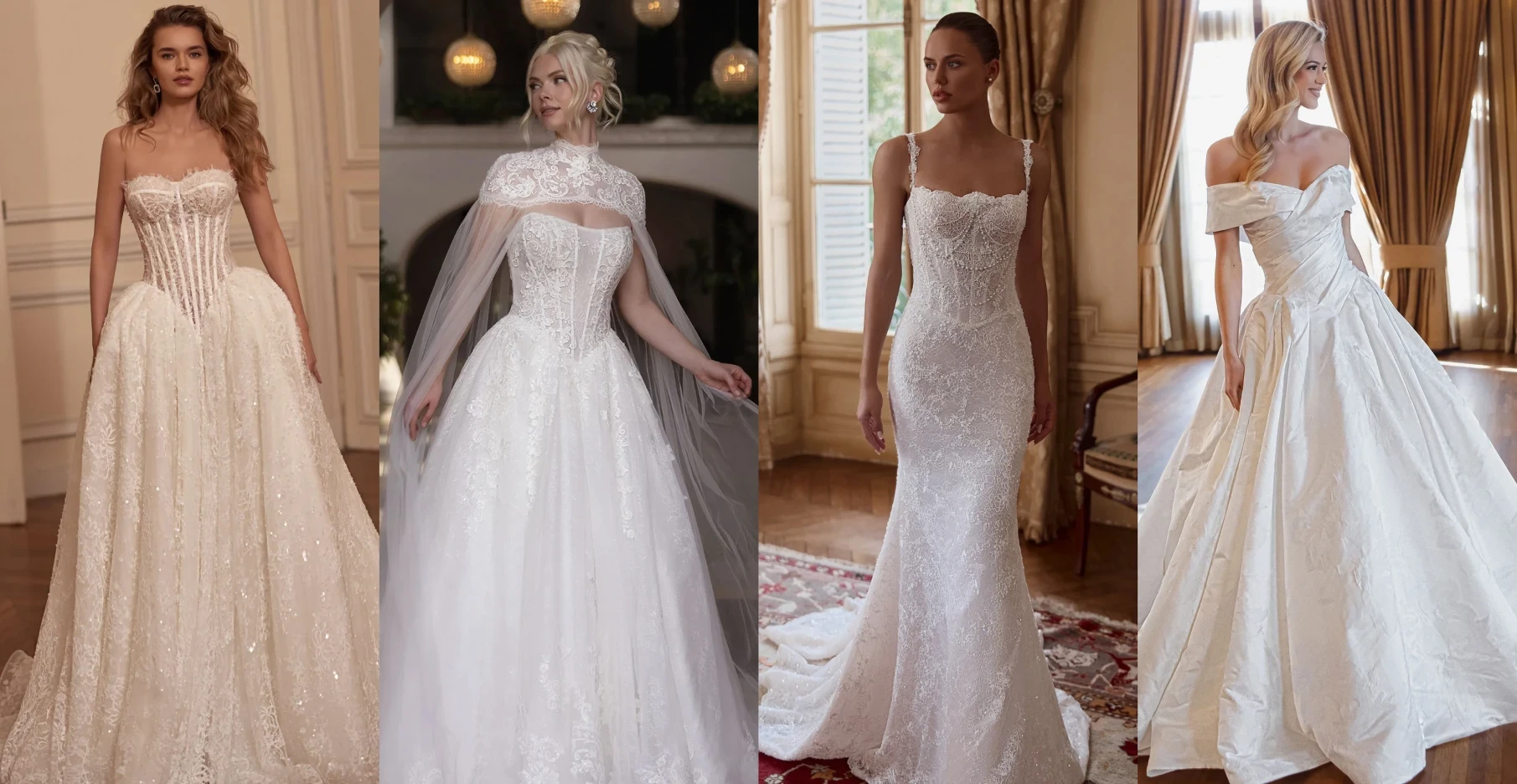 Photo of the models wearing bridal gowns - Desktop Image