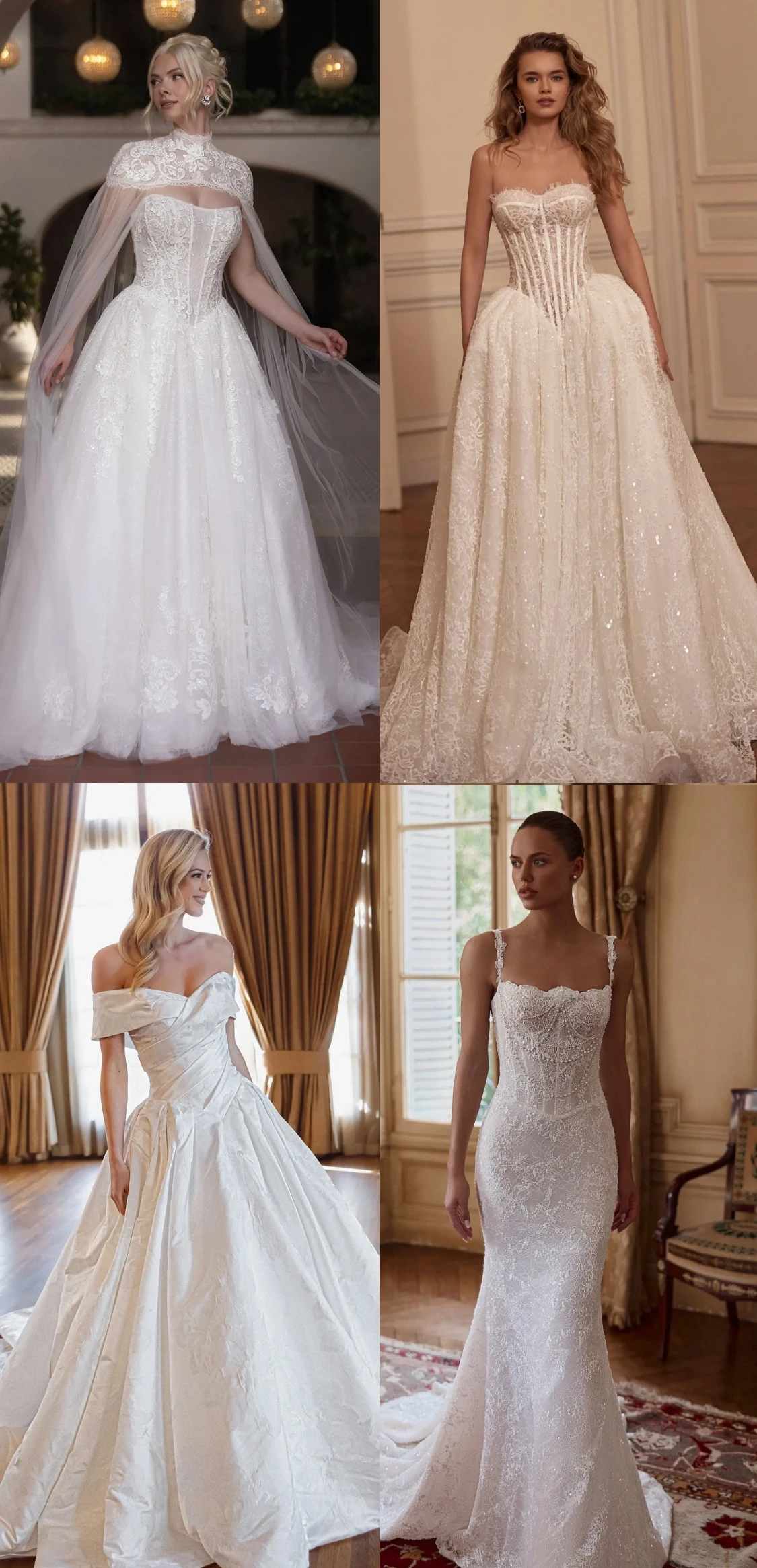 Photo of the models wearing bridal gowns - Mobile Image