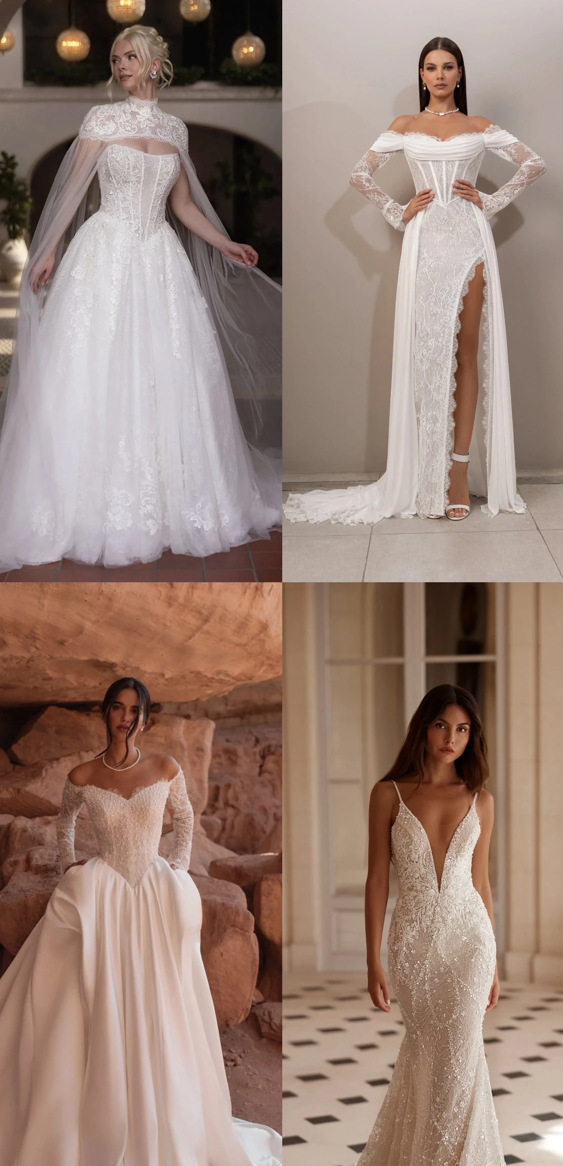 Photo of the models wearing bridal gowns - Mobile Image